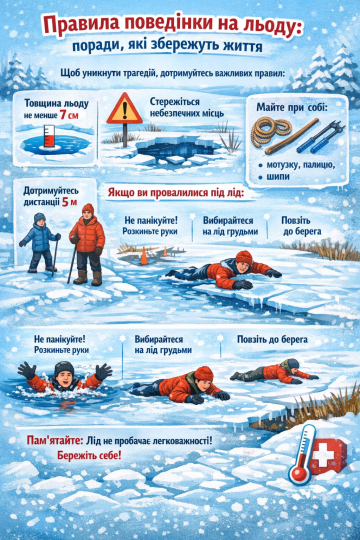 Правила поведінки на льоду: поради, які збережуть життя