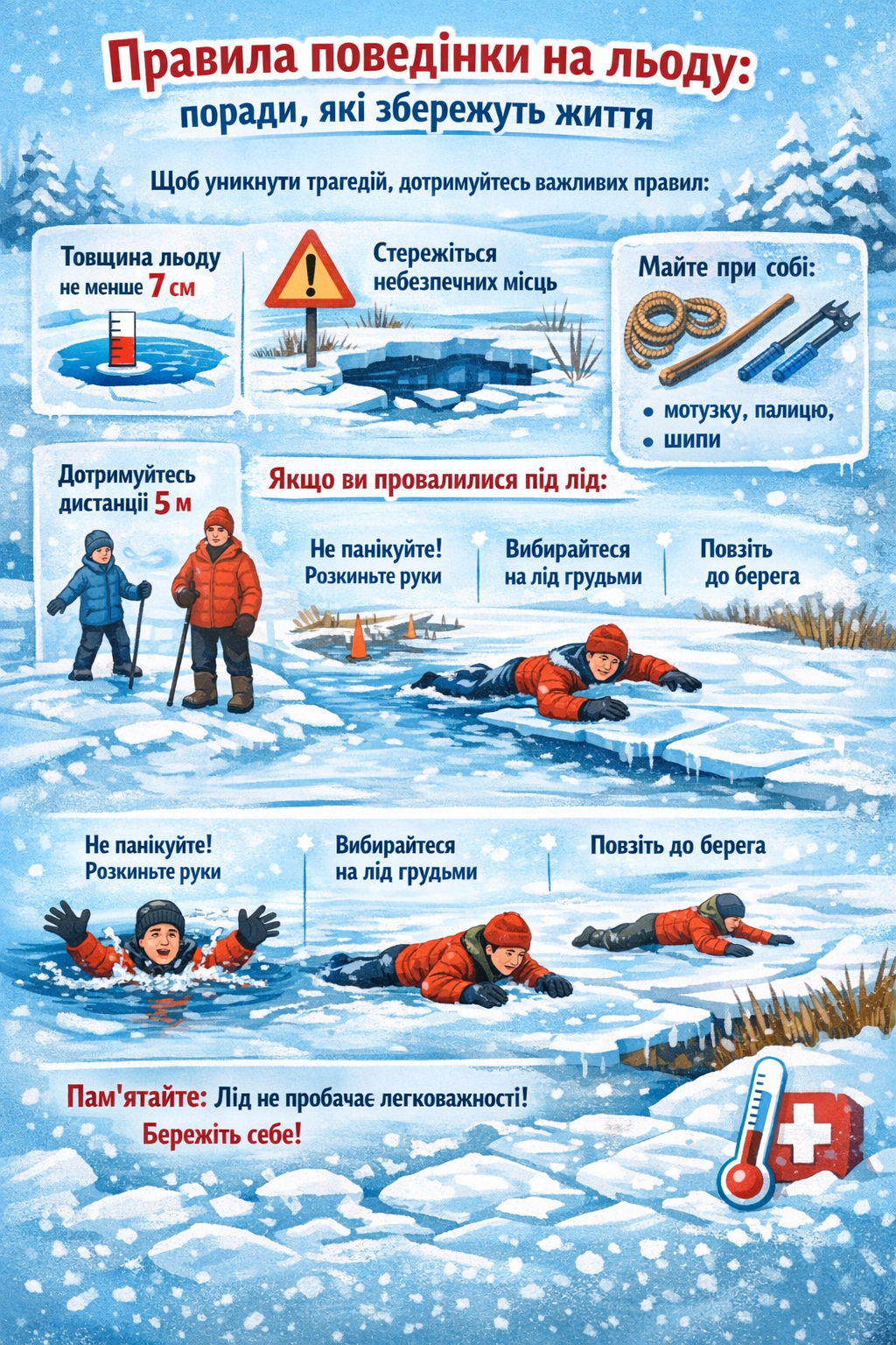 Правила поведінки на льоду: поради, які збережуть життя