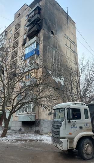 Ліквідація наслідків шахедного удару