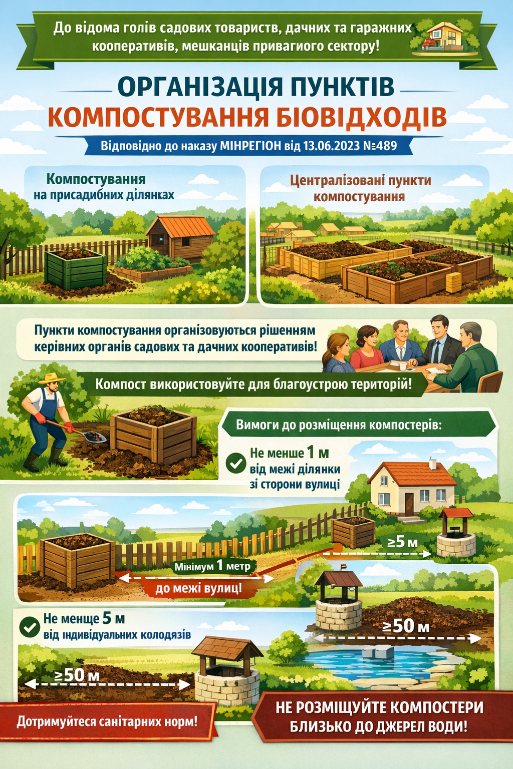 Правила компостування біовідходів їх утворювачами на присадибних, дачних і садових ділянках!